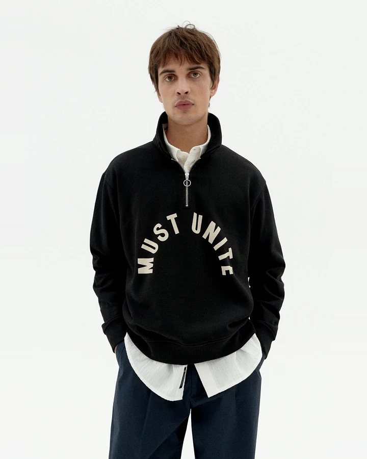 Thinking MU Herren vegan Sweatshirt Must Unite Gallagher Schwarz