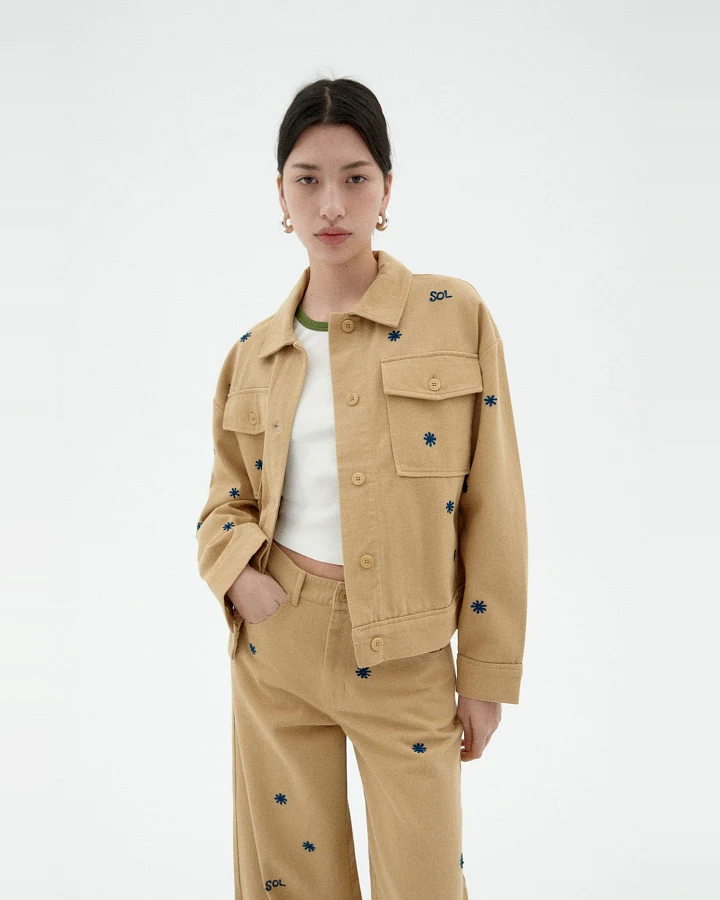 Thinking MU Damen vegan Jacke Frans Chain Sun Beige
