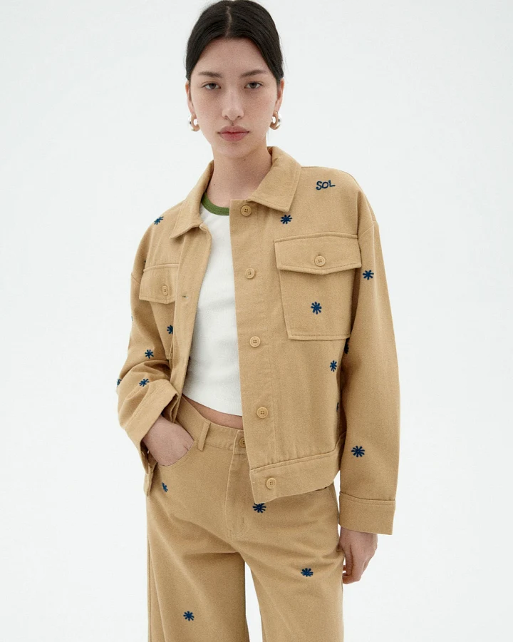 Thinking MU Damen vegan Jacke Frans Chain Sun Beige