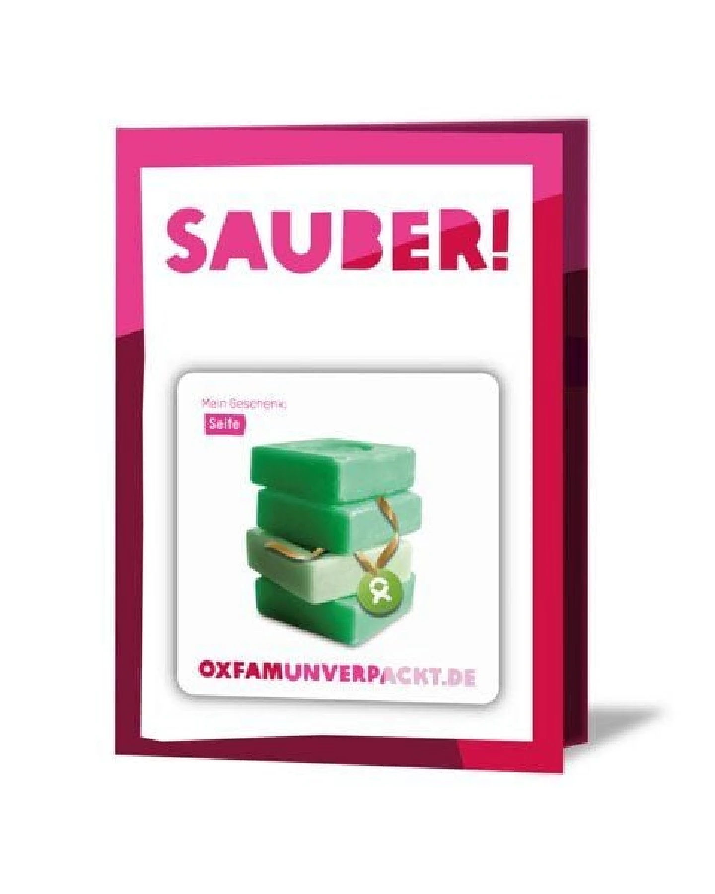 OxfamUnverpackt Spenden-Geschenk "Seife" (Grußkarte mit Magnet) – Ansicht 2