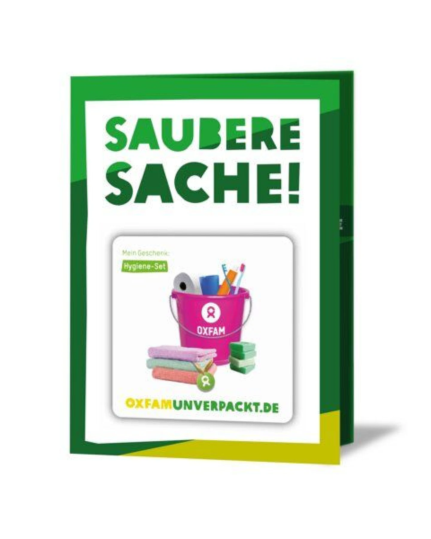 OxfamUnverpackt Spenden-Geschenk "Hygiene-Set" (Grußkarte mit Magnet) – Ansicht 2