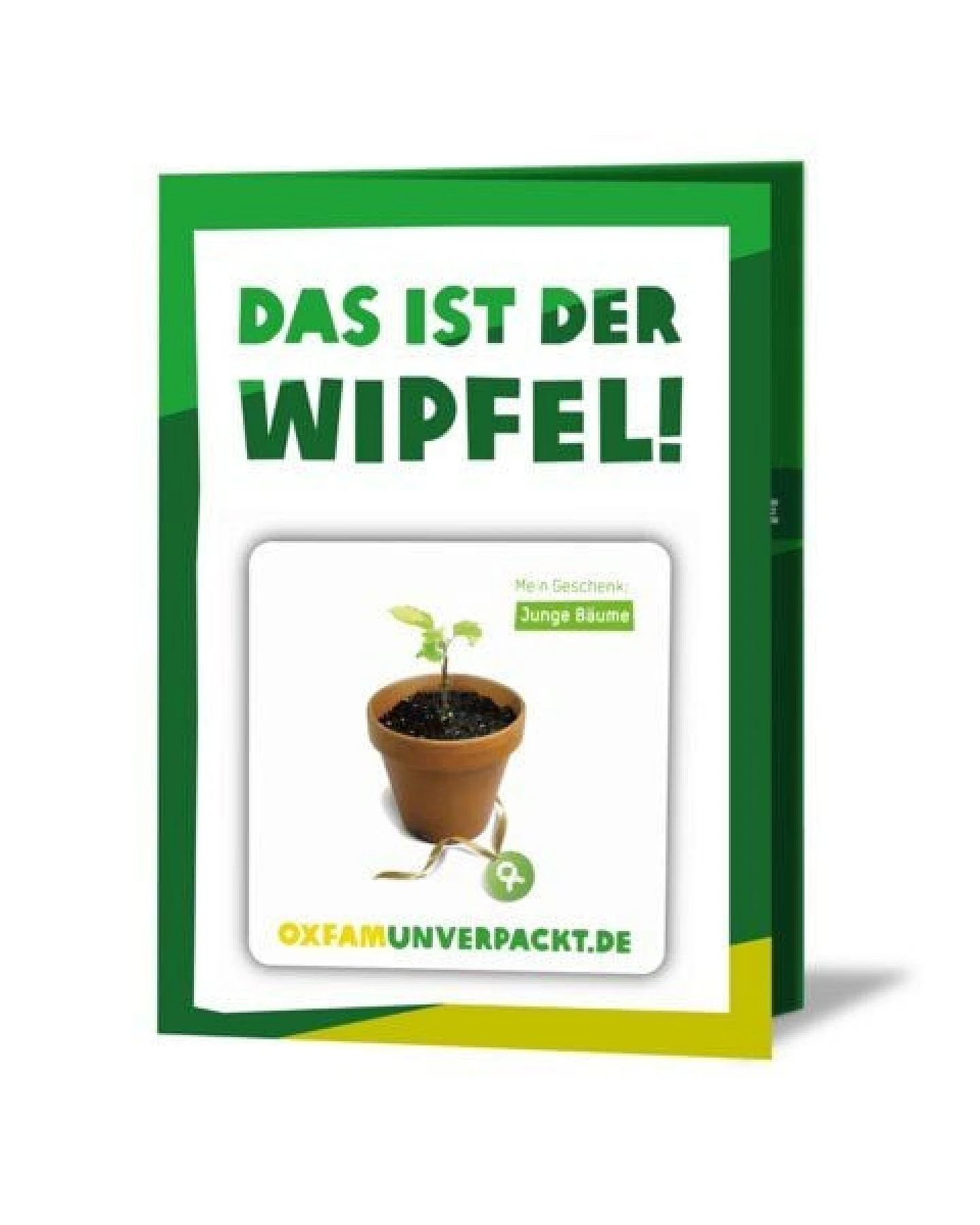 OxfamUnverpackt Spenden-Geschenk "25 junge Bäume" (Grußkarte mit Magnet) – Ansicht 2