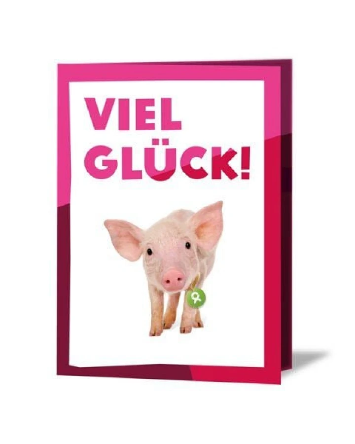OxfamUnverpackt Spenden-Geschenk "Ferkel" (Grußkarte mit Magnet)