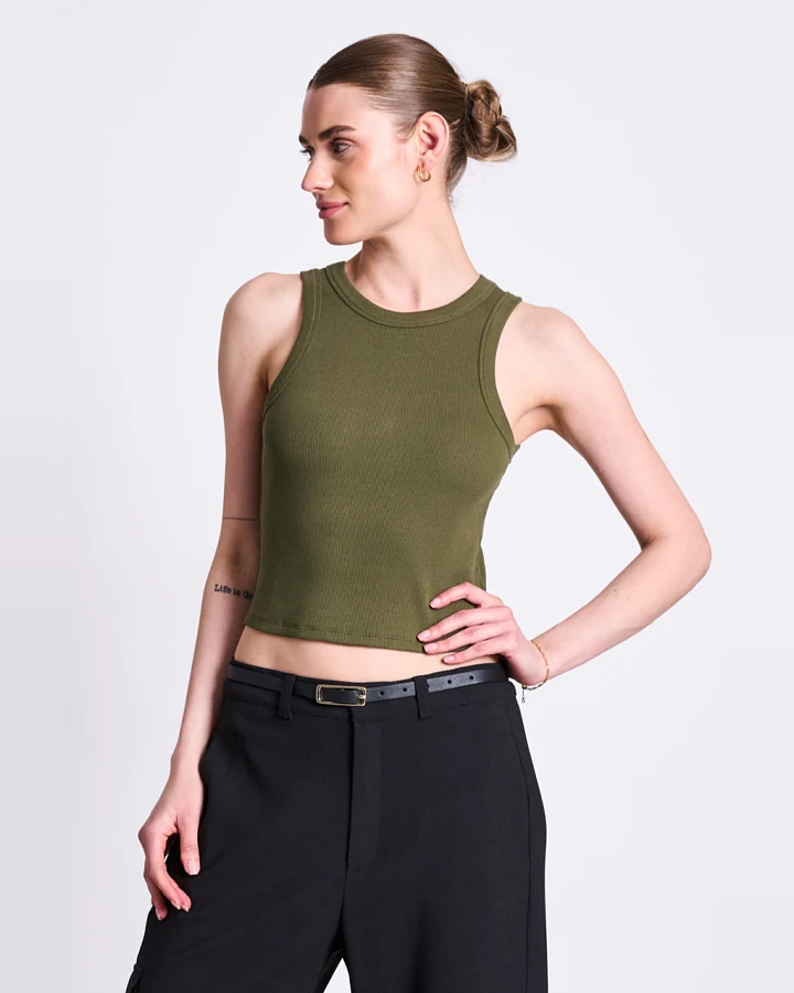 JAN 'N JUNE Damen vegan Tank Top Porto Dark Olive