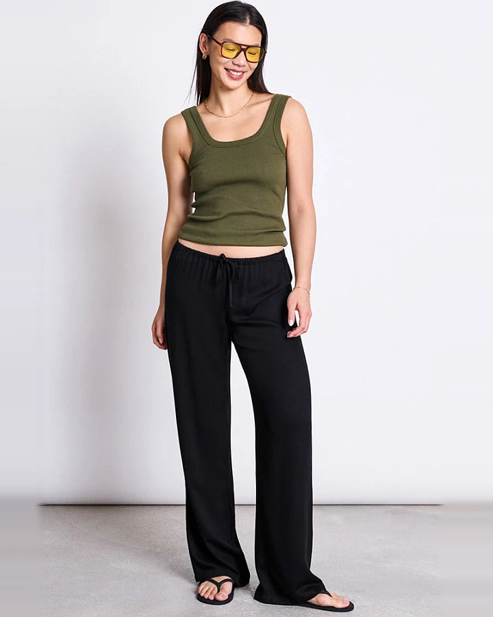 JAN 'N JUNE Damen vegan Hose Strath Schwarz