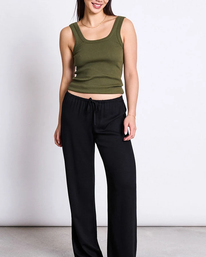 JAN 'N JUNE Damen vegan Hose Strath Schwarz