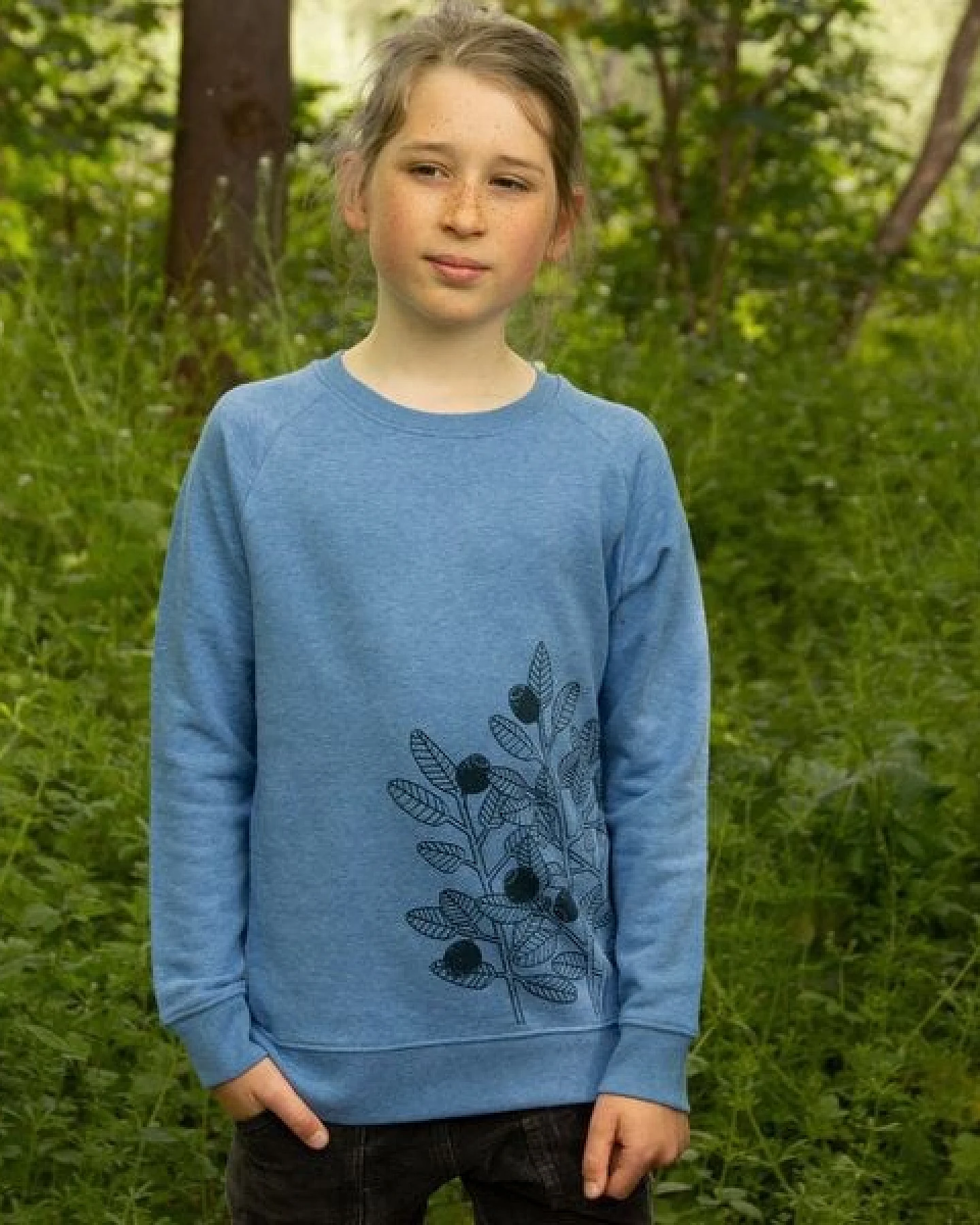 Cmig Blaubeer Pulli für Kinder in mid heather blue – Ansicht 3