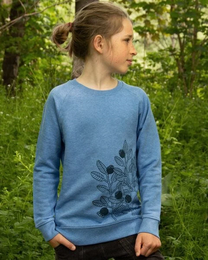 Cmig Blaubeer Pulli für Kinder in mid heather blue