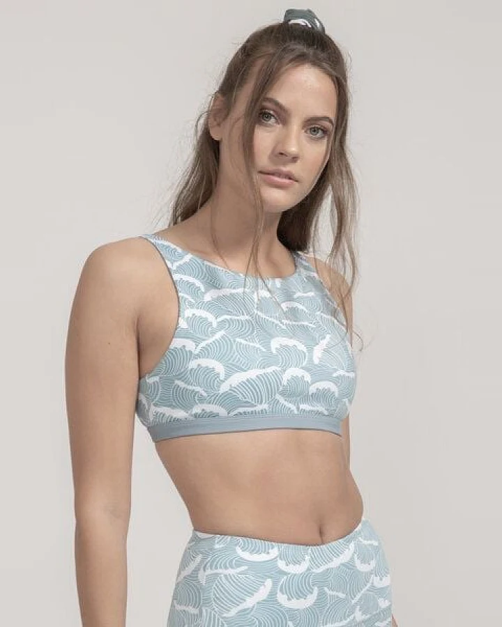boochen Sports Bra Meco - Reversible Yoga Top - Ocean Waves