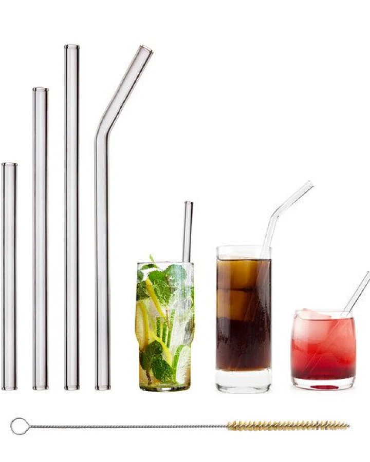 HALM Glasstrohhalme Trinkhalme Starterset