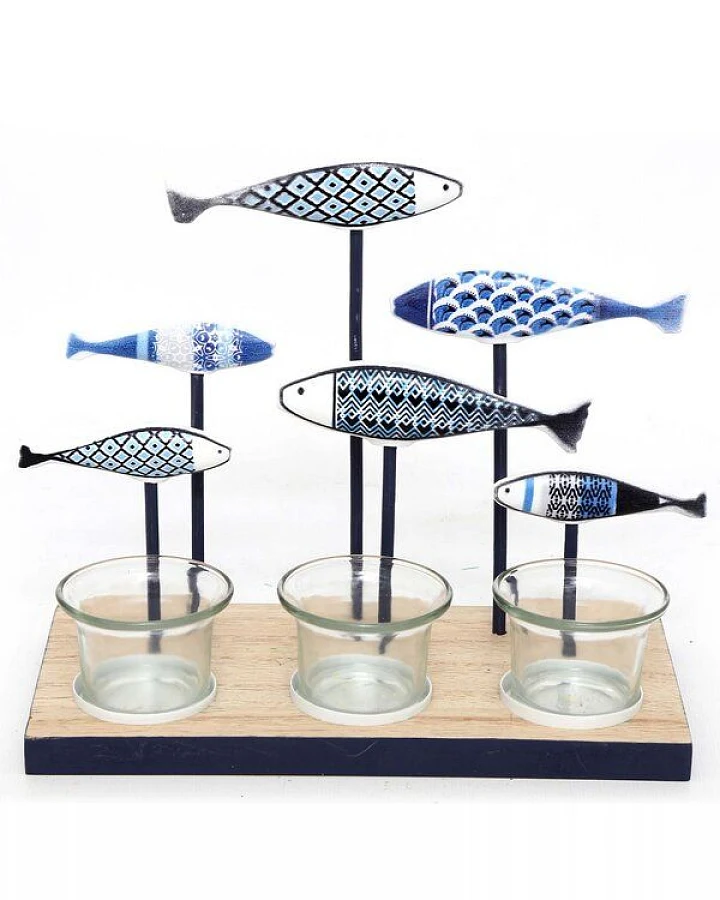Mitienda Shop Kerzenhalter 6 Fische blau