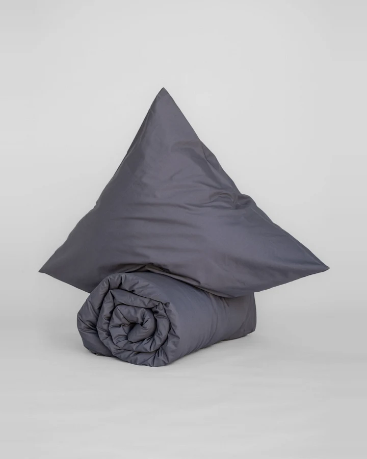 MELA unisex vegan Bettwäsche-Set Majuli Basaltgrau
