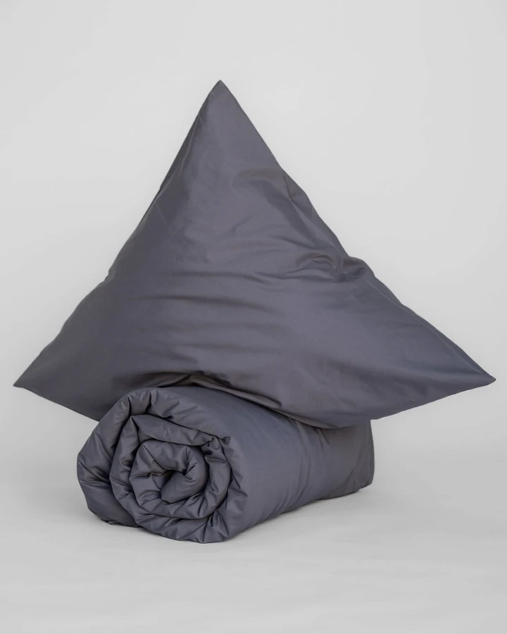 MELA unisex vegan Bettwäsche-Set Majuli Basaltgrau