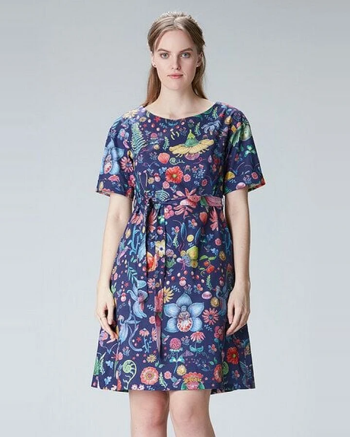 Studio Hertzberg Blumenkleid "Ee-sther" aus Bio Baumwolle & Lyocell
