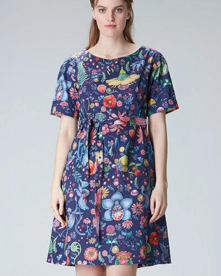 Studio Hertzberg Blumenkleid "Ee-sther" aus Bio Baumwolle & Lyocell