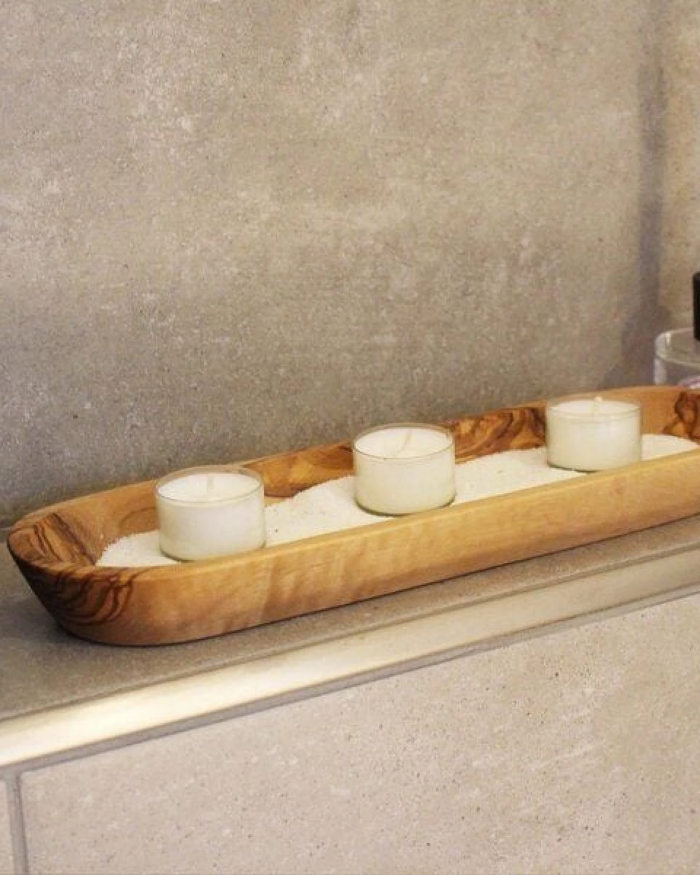 Mitienda Shop 3er Teelichthalter aus Holz Wellness mit Sand – Ansicht 4