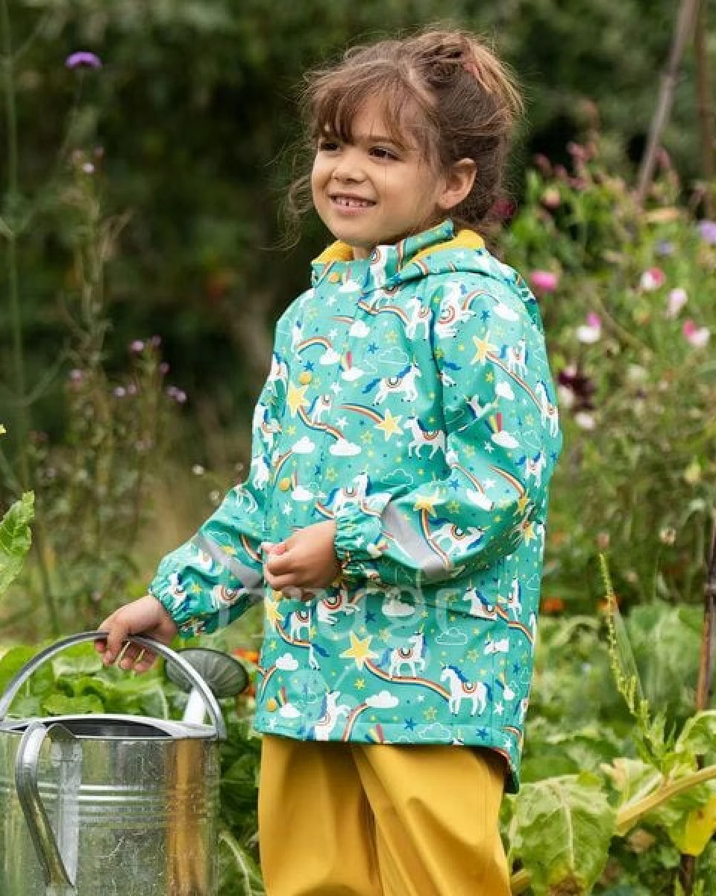 Frugi Bunte Kinder Regenjacke aus Post-Consumer-Polyester – Ansicht 3