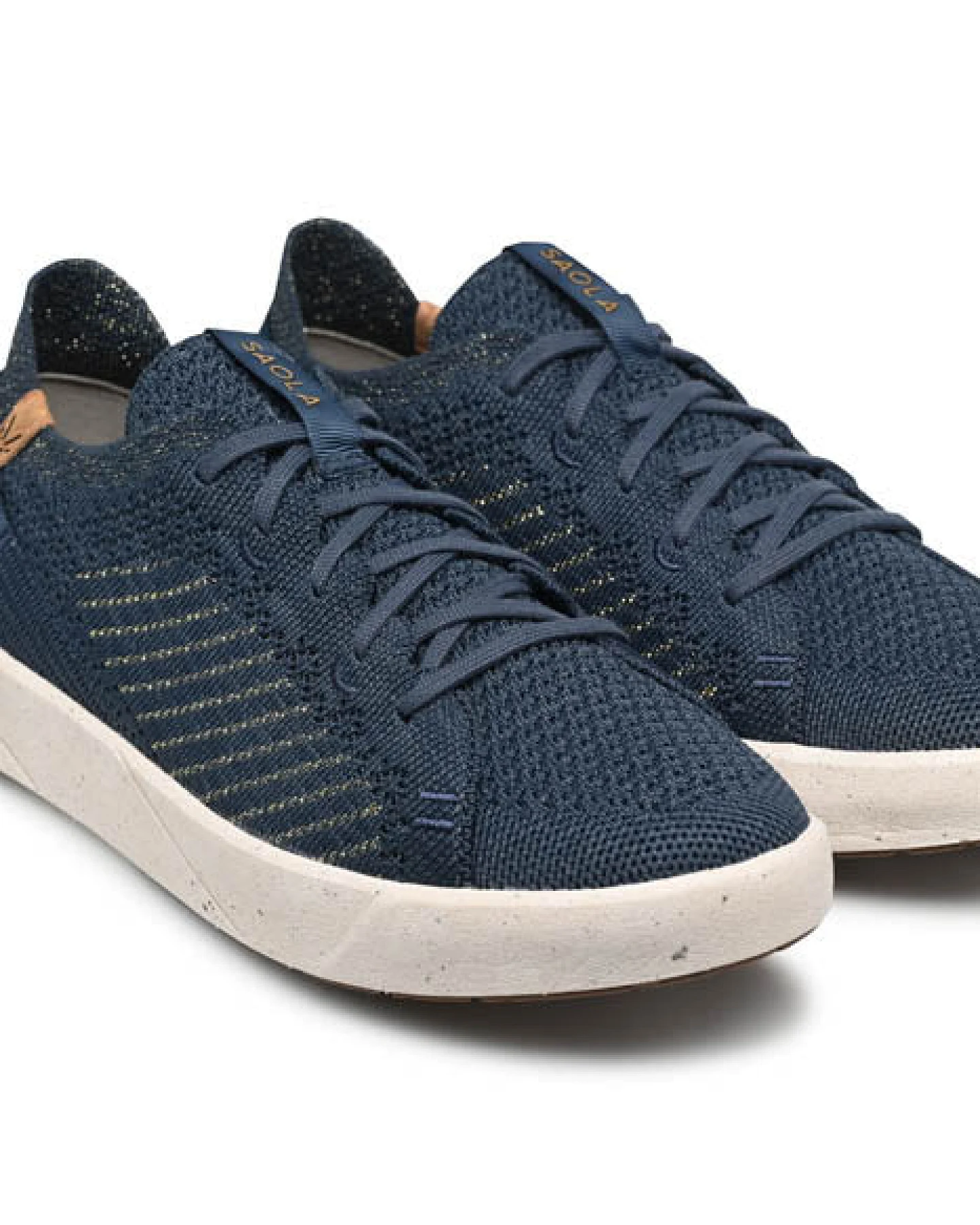 SAOLA Damen vegan Sneaker Damen Cannon Knit 3 Navy Gold – Ansicht 2
