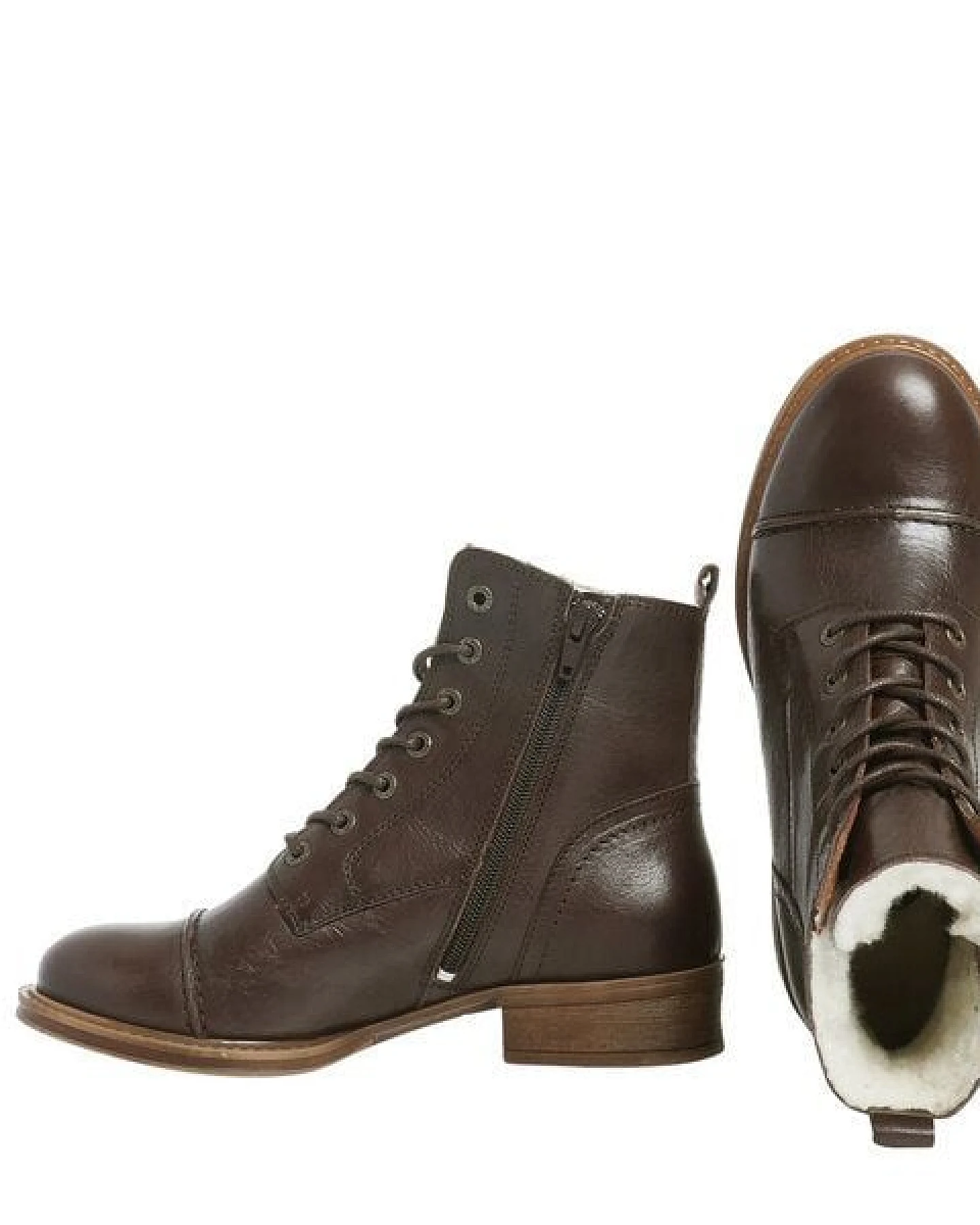 Ten Points gefütterte Schnürstiefel, Pandora Boots, vegetabil gegerbtes Leder – Ansicht 3