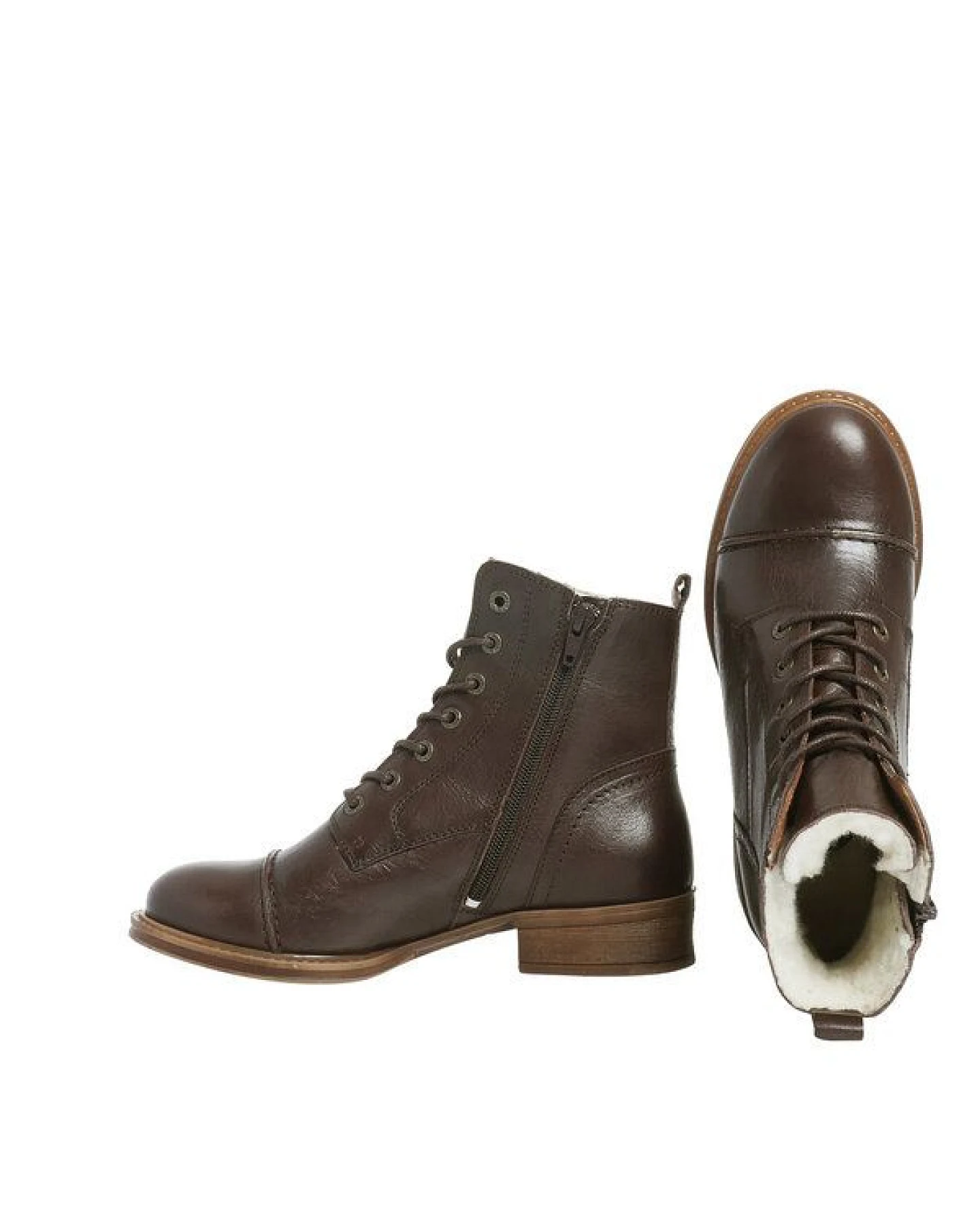 Ten Points gefütterte Schnürstiefel, Pandora Boots, vegetabil gegerbtes Leder – Ansicht 3