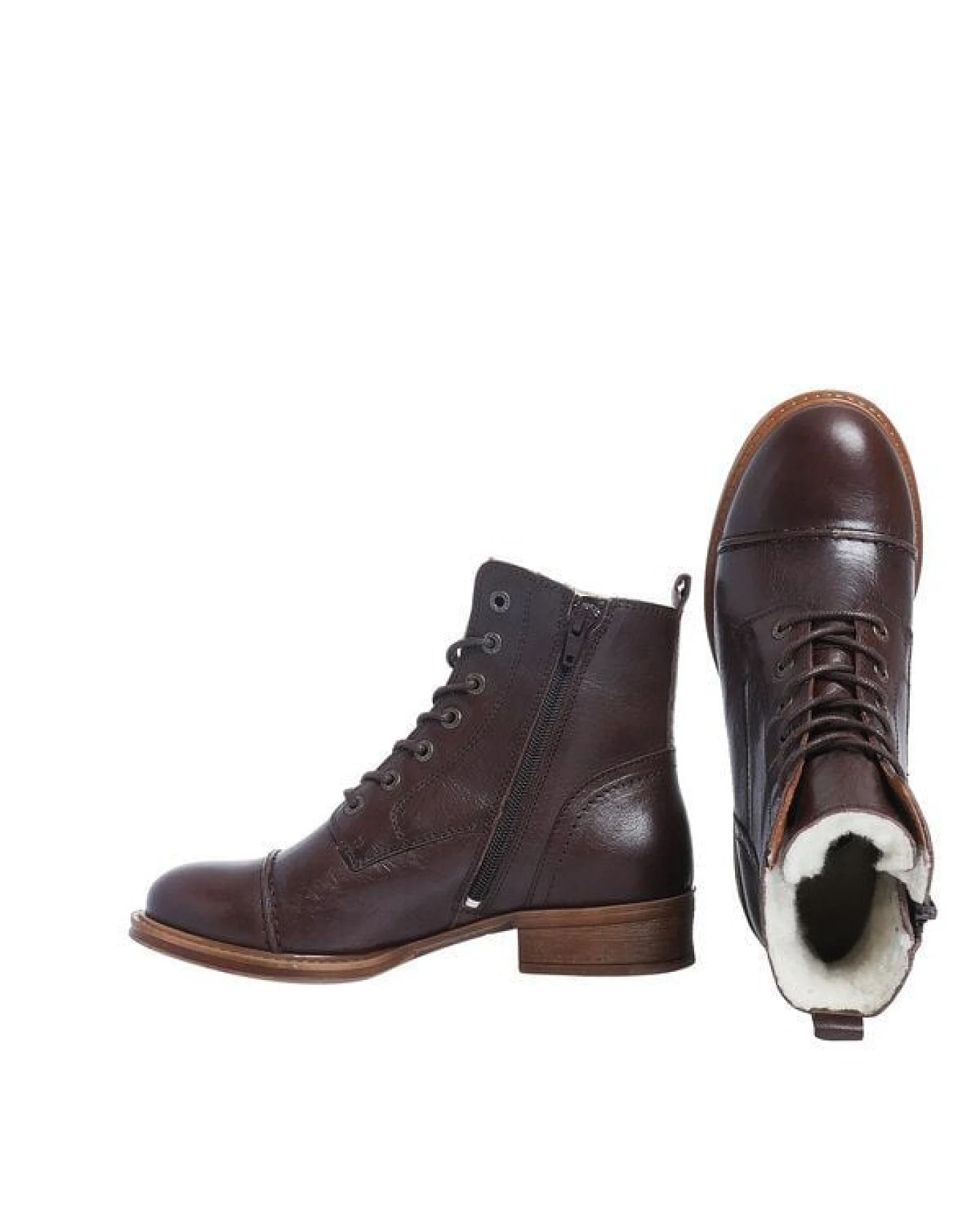 Ten Points gefütterte Schnürstiefel, Pandora Boots, vegetabil gegerbtes Leder – Ansicht 4