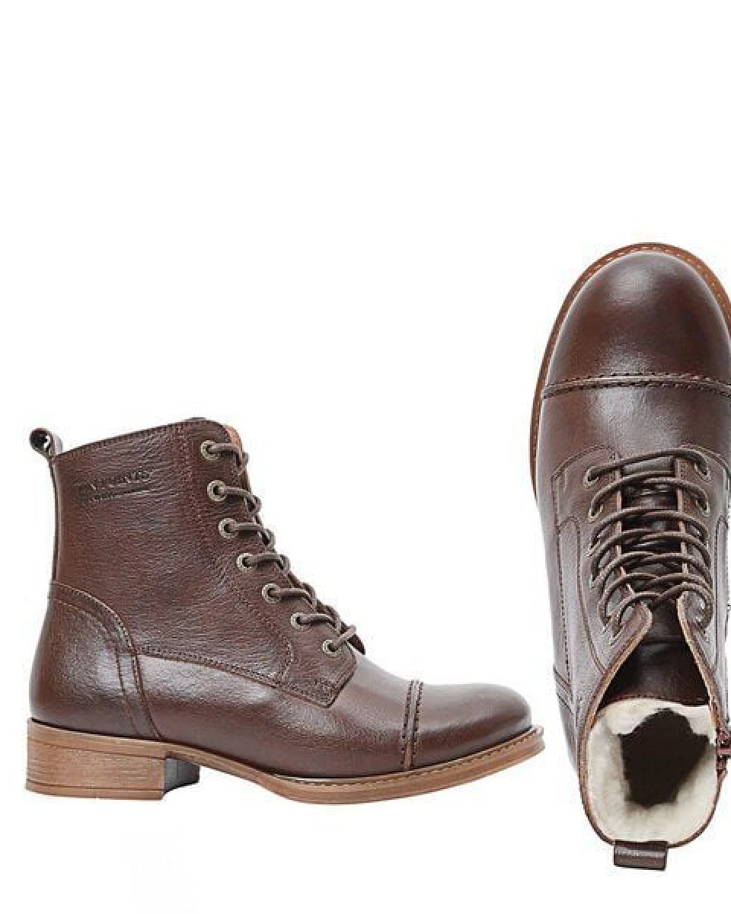 Ten Points gefütterte Schnürstiefel, Pandora Boots, vegetabil gegerbtes Leder – Ansicht 2