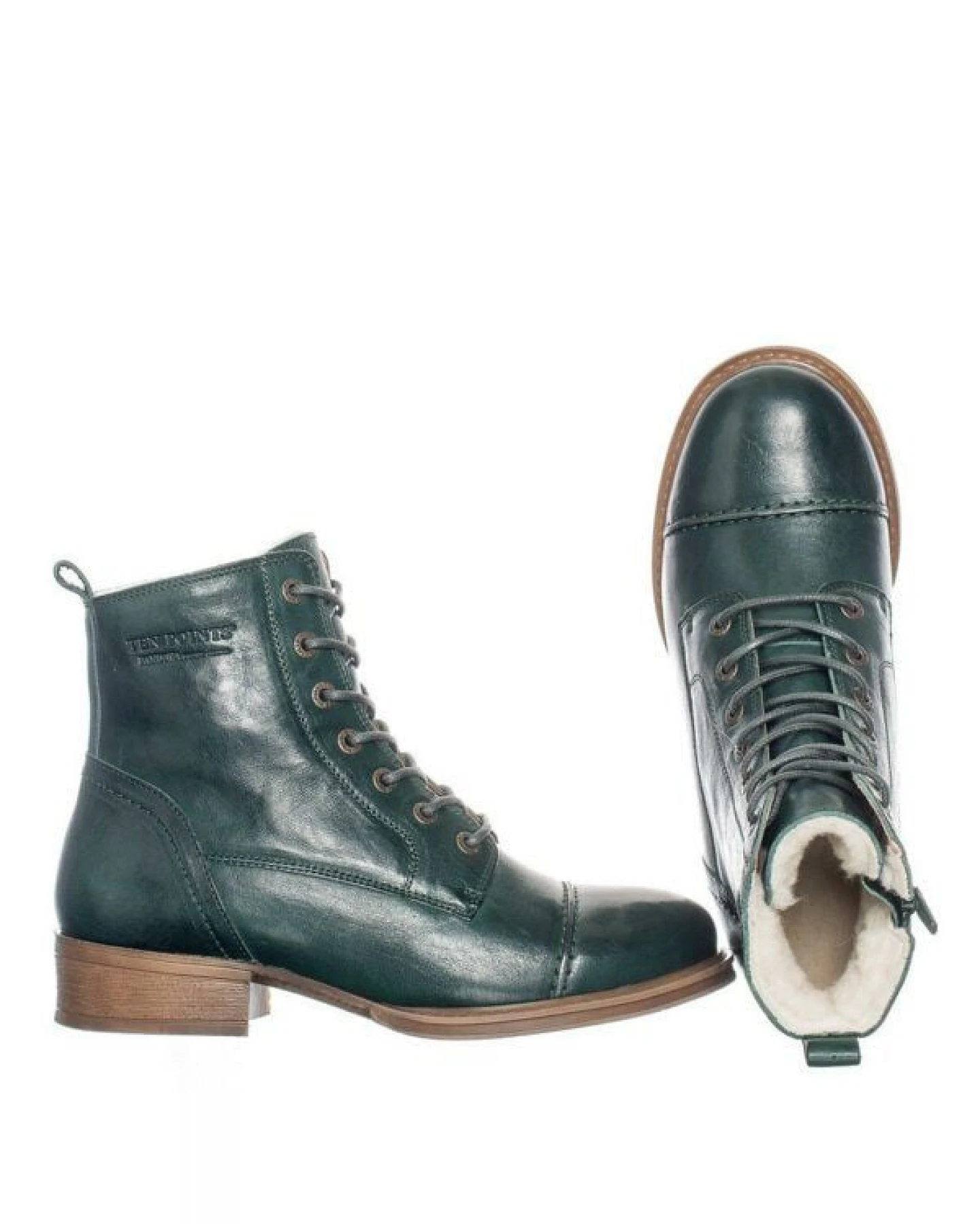 Ten Points gefütterte Schnürstiefel, Pandora Boots, vegetabil gegerbtes Leder – Ansicht 3