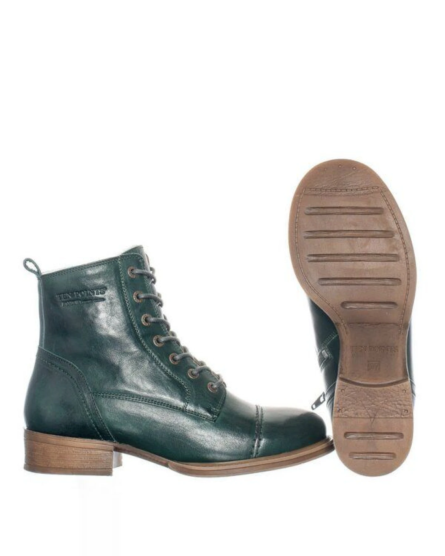 Ten Points gefütterte Schnürstiefel, Pandora Boots, vegetabil gegerbtes Leder – Ansicht 2