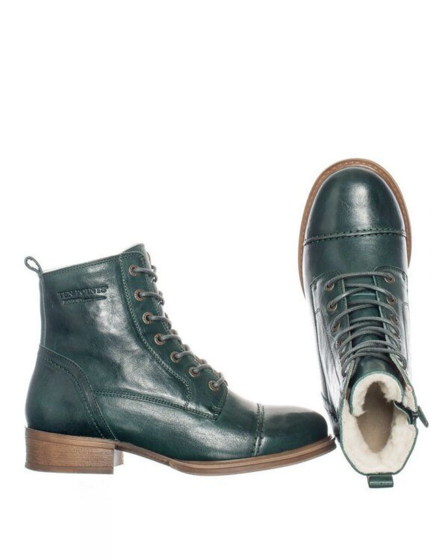 Ten Points gefütterte Schnürstiefel, Pandora Boots, vegetabil gegerbtes Leder – Ansicht 3