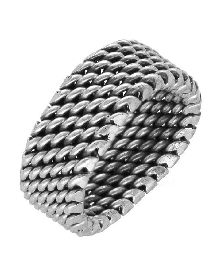 pakilia Silber Ring Stickerei Fair-Trade und handmade