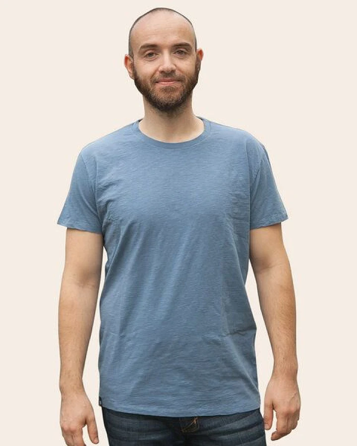 päfjes Basic / Blanko - Fair gehandeltes Bio Männer T-Shirt Slub