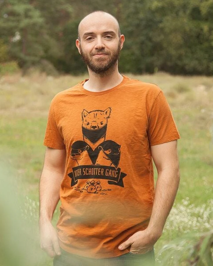 päfjes Otter Schotter Gang - Fair gehandeltes Bio Männer T-Shirt - Slub Orange