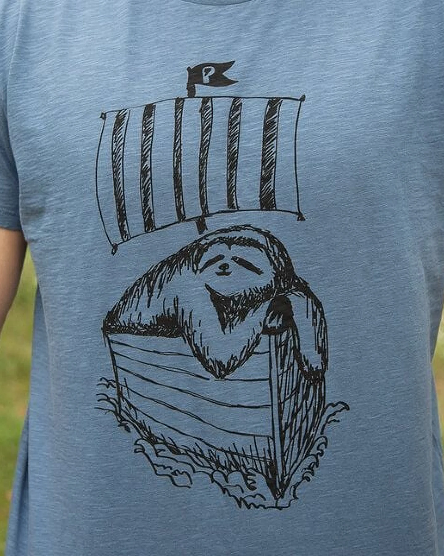 päfjes Felix Faultier - Fair gehandeltes Bio Männer T-Shirt - Slub Blue – Ansicht 3