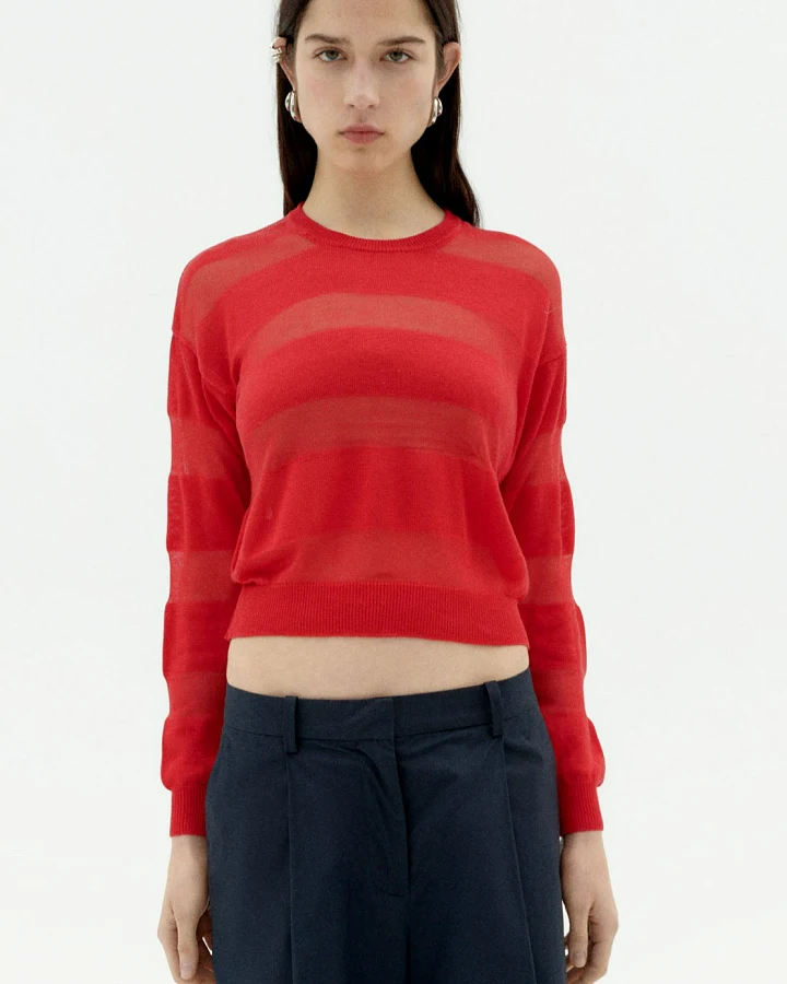 Thinking MU Damen vegan Strickpullover Jersey Be Red