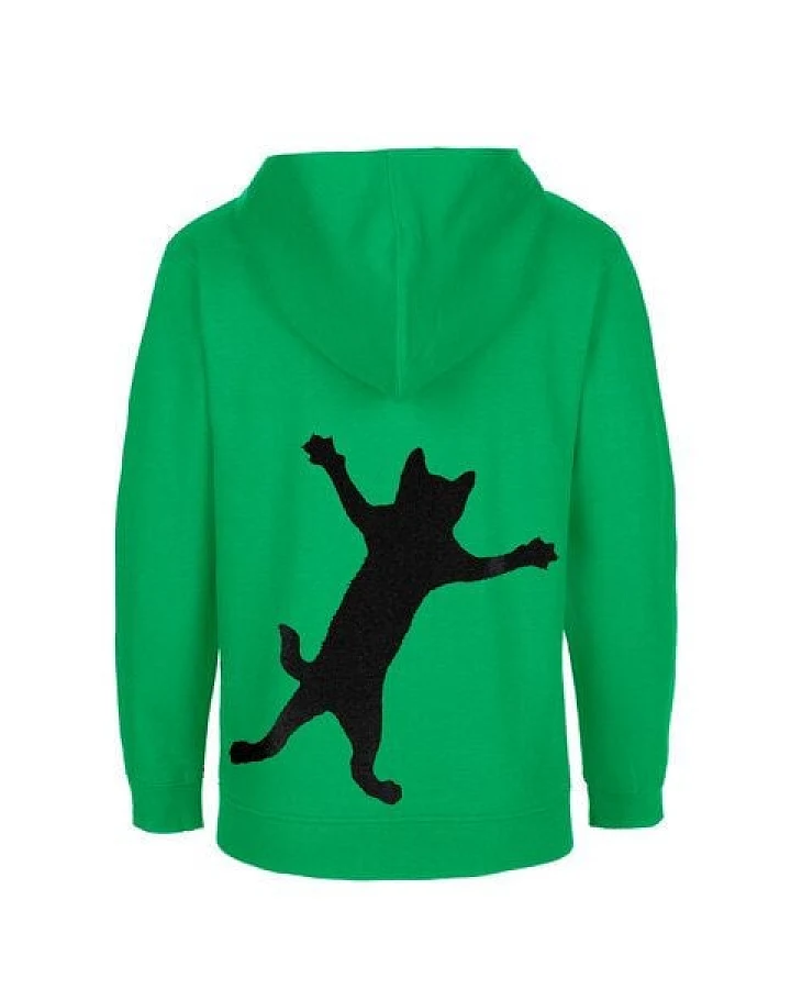 HANDGEDRUCKT Unisex Kinder Zip Up Hoody "Klammerkatze"
