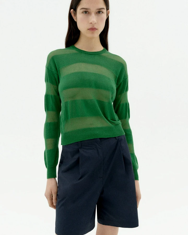 Thinking MU Damen vegan Strickpullover Jersey Be Green