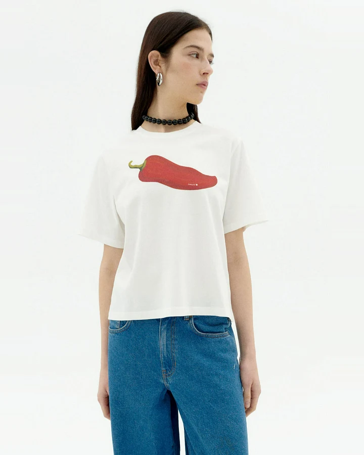Thinking MU Damen vegan T-Shirt Chilli Lucia Weiß