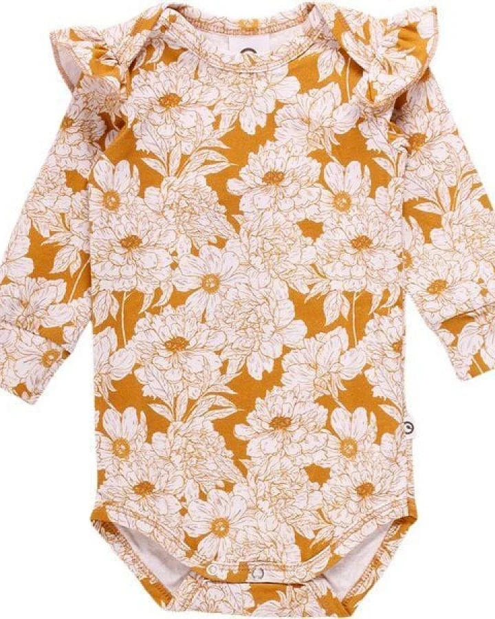 Müsli by Green Cotton Langarm Baby Body *Floral* GOTS Bio Baumwolle