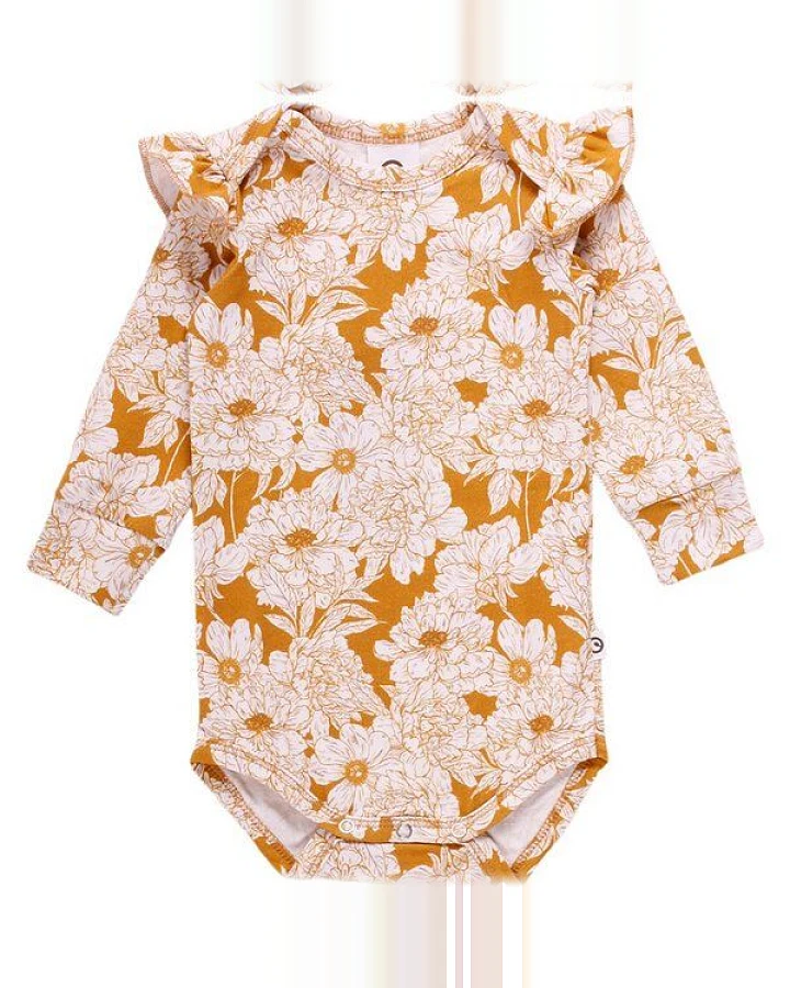 Müsli by Green Cotton Langarm Baby Body *Floral* GOTS Bio Baumwolle