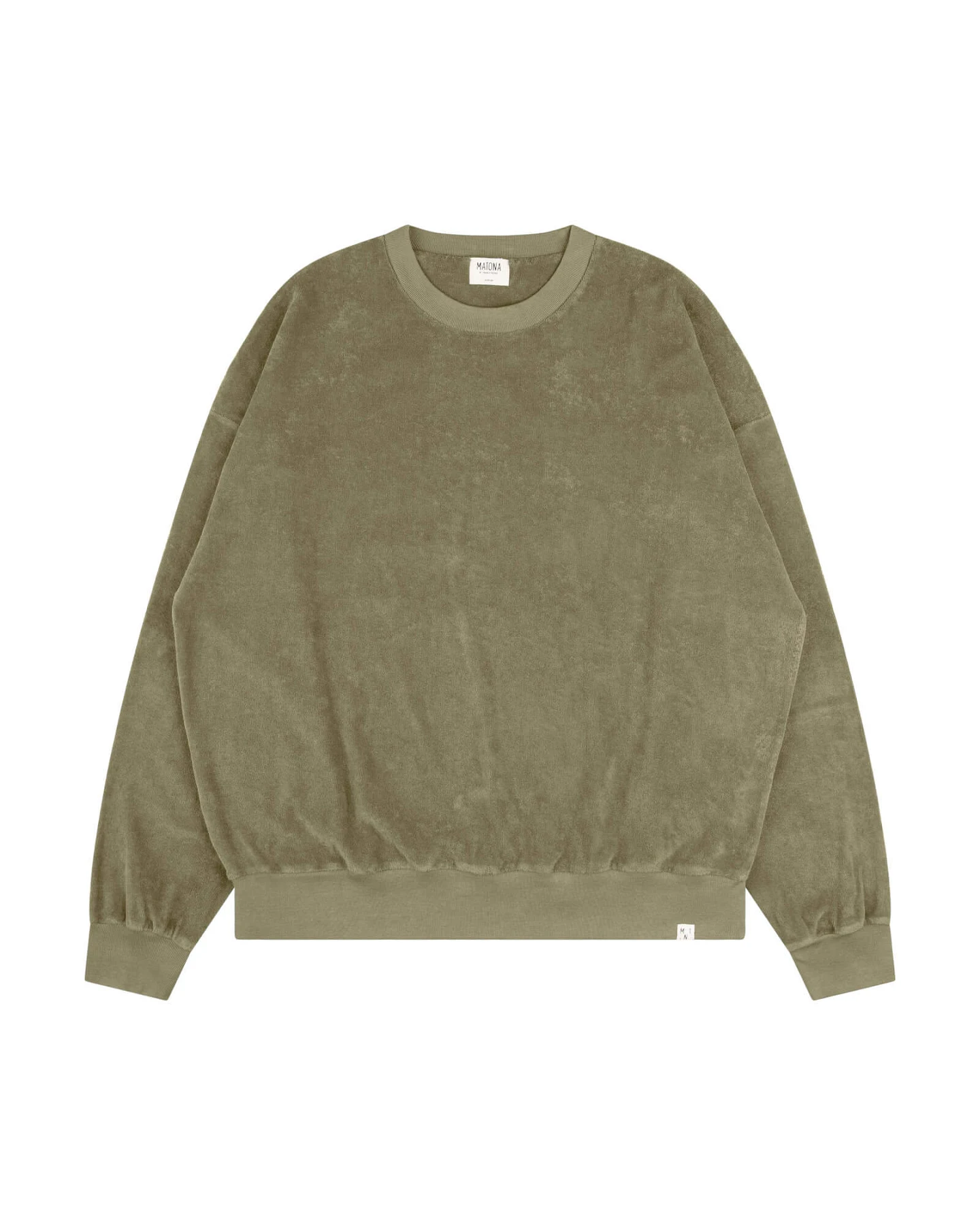 MATONA Herren vegan Frottee-Sweatshirt Olivgrün – Ansicht 2