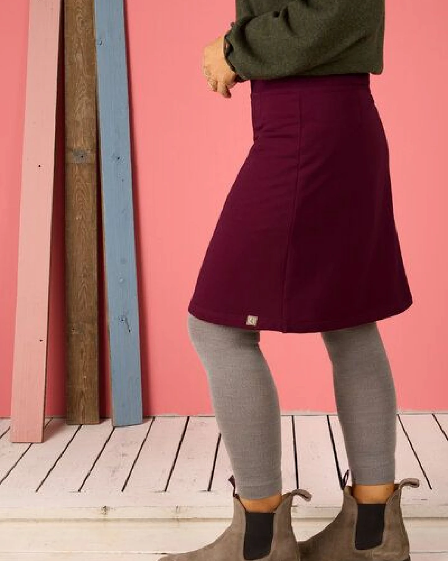 La Gitana Damen Rock Sweatstoff A-Linie „Aurian“ nachhaltig & fair – Ansicht 3