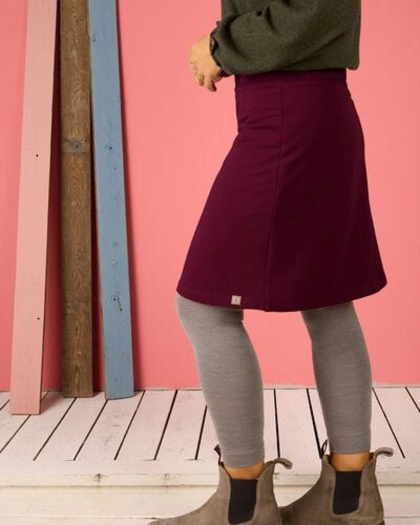 La Gitana Damen Rock Sweatstoff A-Linie „Aurian“ nachhaltig & fair – Ansicht 3