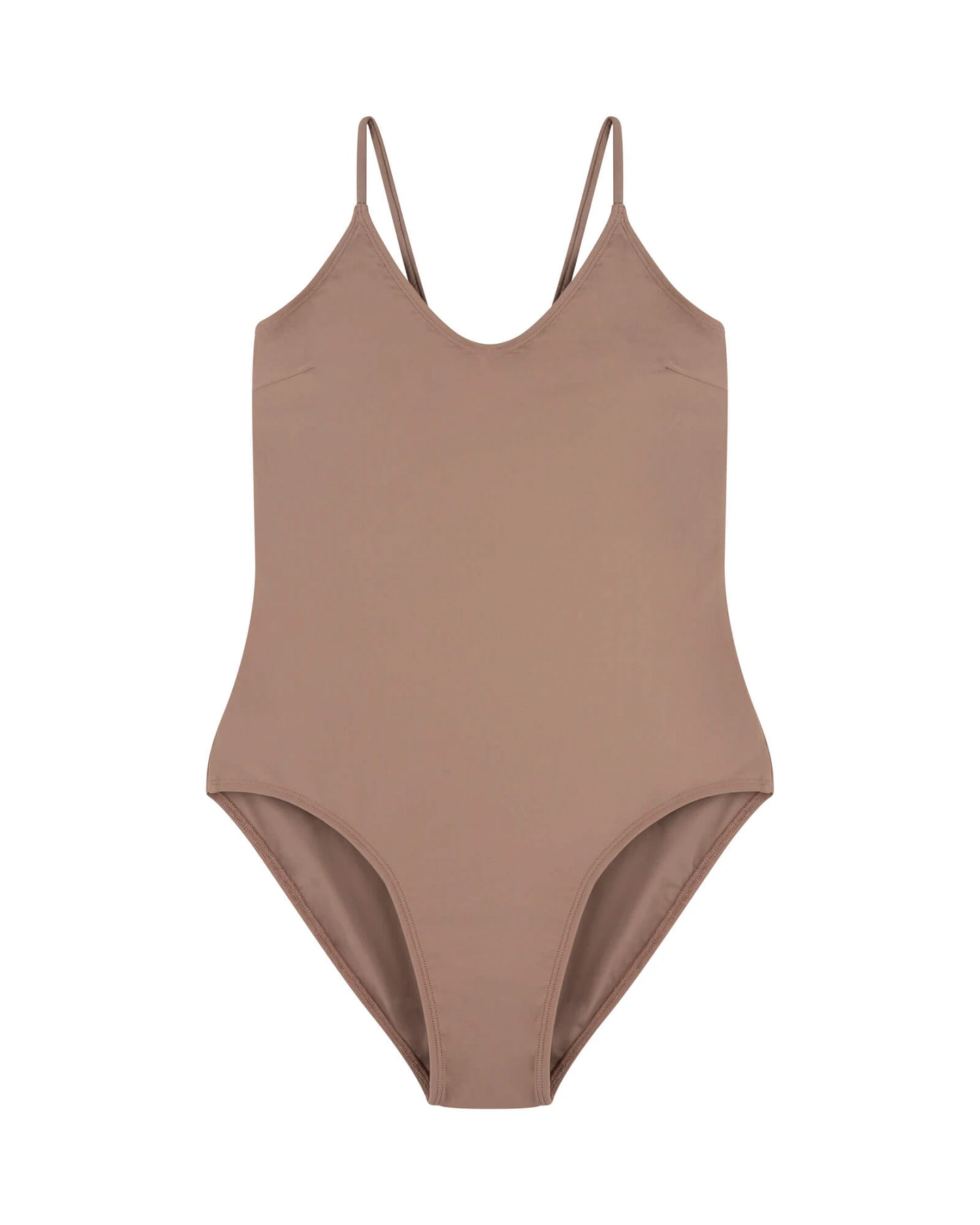 MATONA Damen vegan Badeanzug V-Ausschnitt Taupe – Ansicht 2