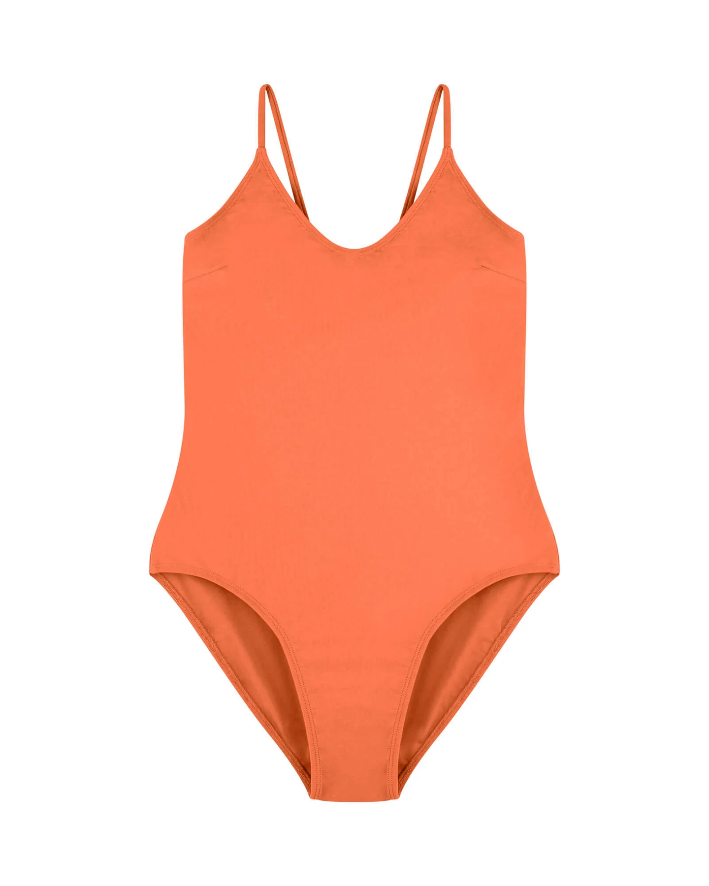 MATONA Damen vegan Badeanzug V-Ausschnitt Koralle Orange – Ansicht 2