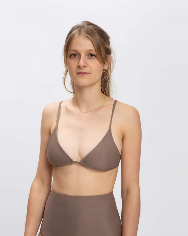MATONA Damen vegan Triangel-Bikinioberteil Taupe