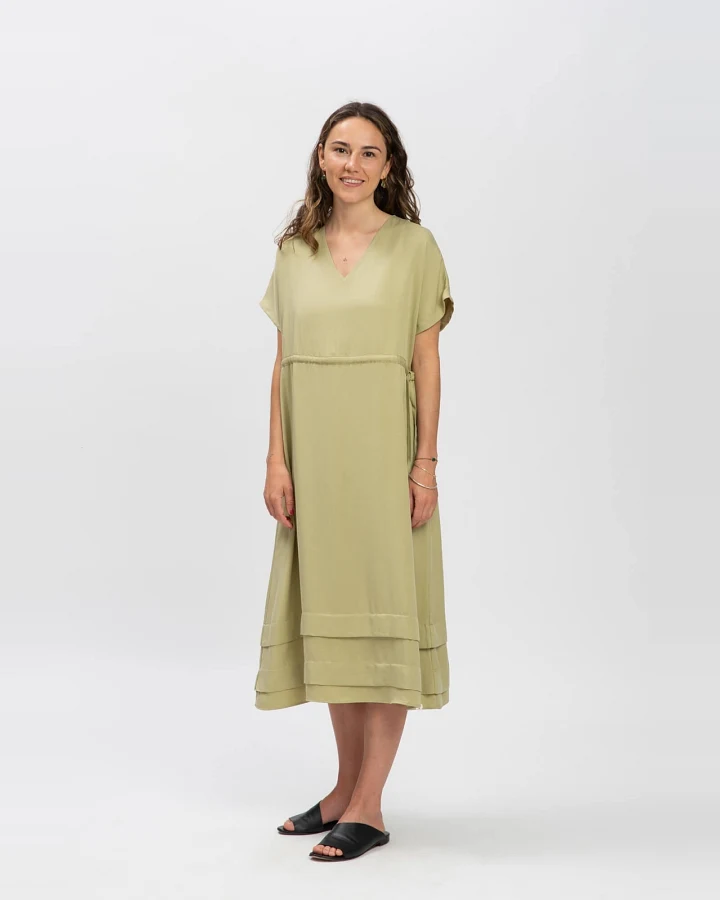 MATONA Damen vegan Kleid Tencel Schiefergrün