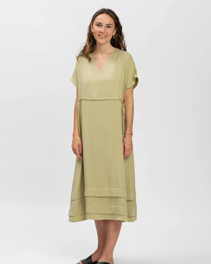 MATONA Damen vegan Kleid Tencel Schiefergrün