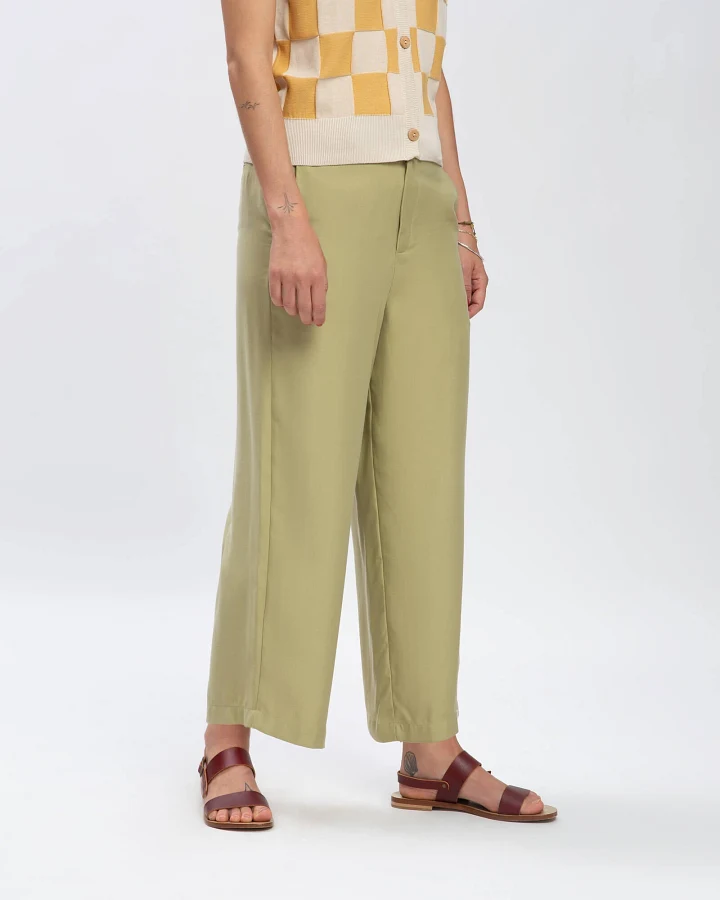 MATONA Damen vegan Hose Tencel Schiefergrün
