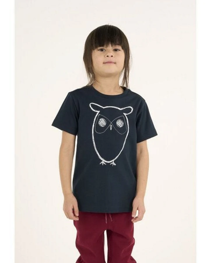 KnowledgeCotton Apparel Kinder T-Shirt Flax Owl reine Bio-Baumwolle