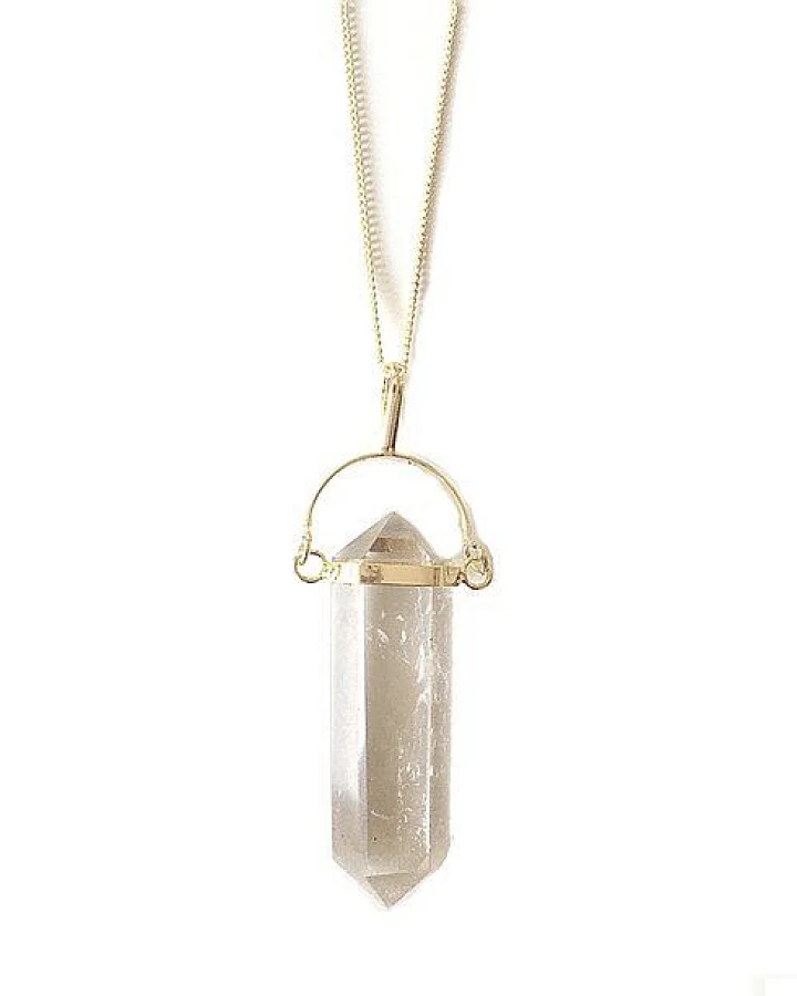 Bergkristall Halskette in Pendelform von Crystal and Sage